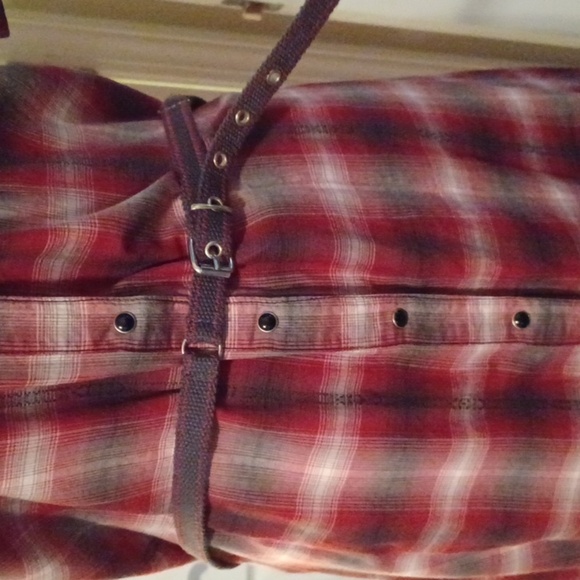 💙💫Red Plaid Button-Up Dress - Picture 6 of 10